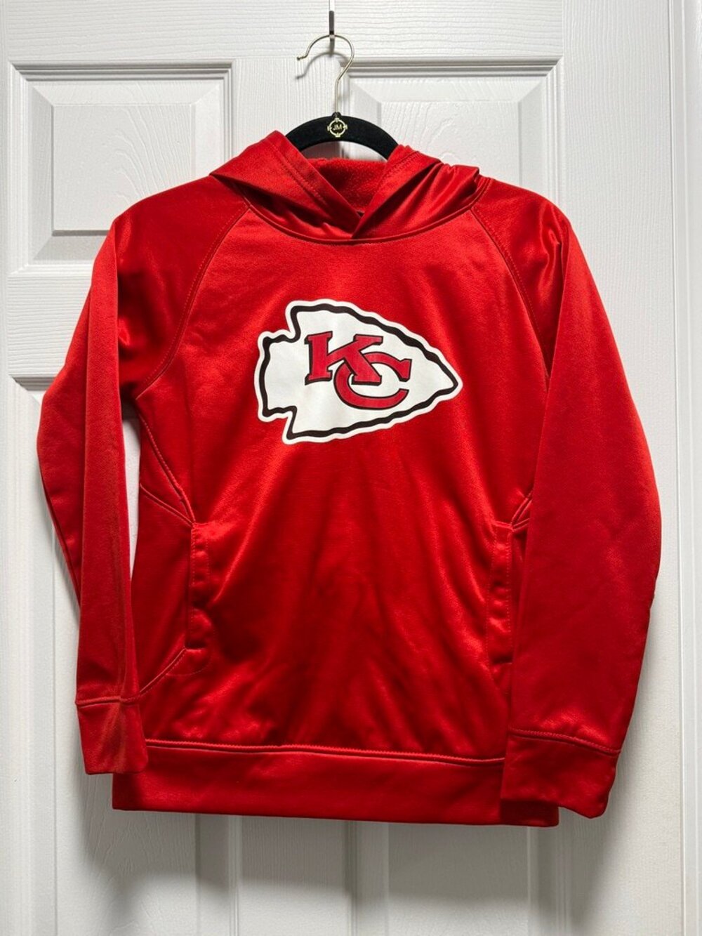 Kansas City Chiefs Youth Medium 10/12 Red NFL Performance Hoodie